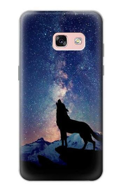 W3555 Wolf Howling Million Star Hard Case and Leather Flip Case For Samsung Galaxy A3 (2017)