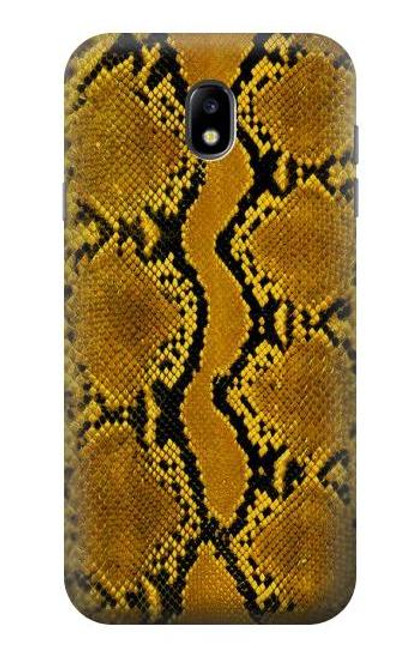 W3365 Yellow Python Skin Graphic Print Hard Case and Leather Flip Case For Samsung Galaxy J7 (2017) EU Version