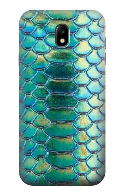 W3414 Green Snake Scale Graphic Print Hard Case and Leather Flip Case For Samsung Galaxy J7 (2017) EU Version