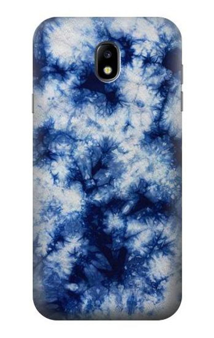 W3439 Fabric Indigo Tie Dye Hard Case and Leather Flip Case For Samsung Galaxy J7 (2017) EU Version