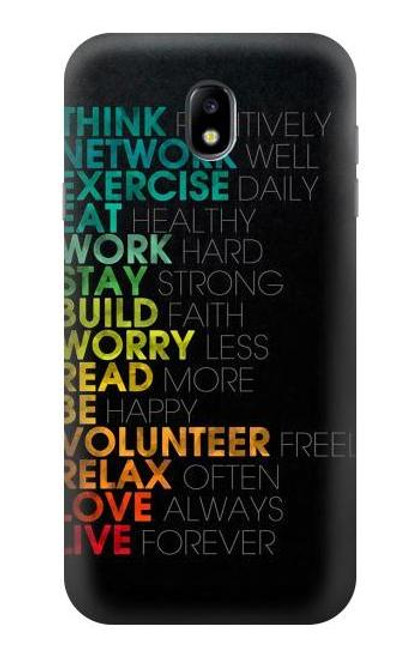 W3523 Think Positive Words Quotes Hard Case and Leather Flip Case For Samsung Galaxy J7 (2017) EU Version