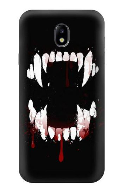 W3527 Vampire Teeth Bloodstain Hard Case and Leather Flip Case For Samsung Galaxy J7 (2017) EU Version