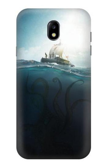 W3540 Giant Octopus Hard Case and Leather Flip Case For Samsung Galaxy J7 (2017) EU Version