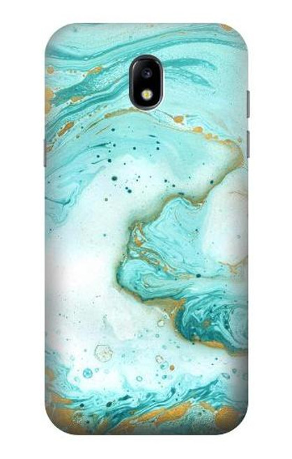 W3399 Green Marble Graphic Print Hard Case and Leather Flip Case For Samsung Galaxy J5 (2017) EU Version