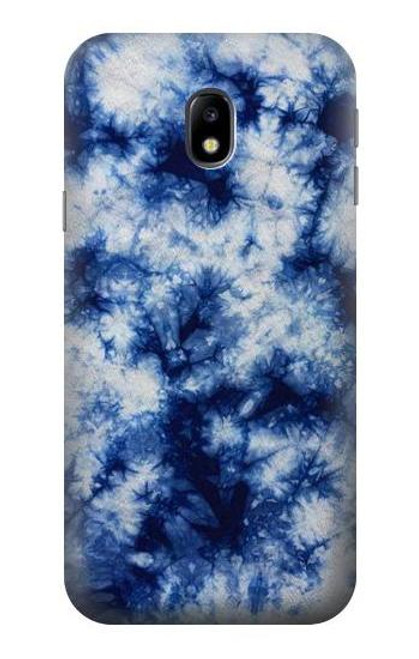 W3439 Fabric Indigo Tie Dye Hard Case and Leather Flip Case For Samsung Galaxy J3 (2017) EU Version