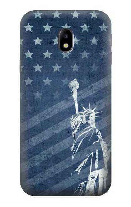 W3450 US Flag Liberty Statue Hard Case and Leather Flip Case For Samsung Galaxy J3 (2017) EU Version