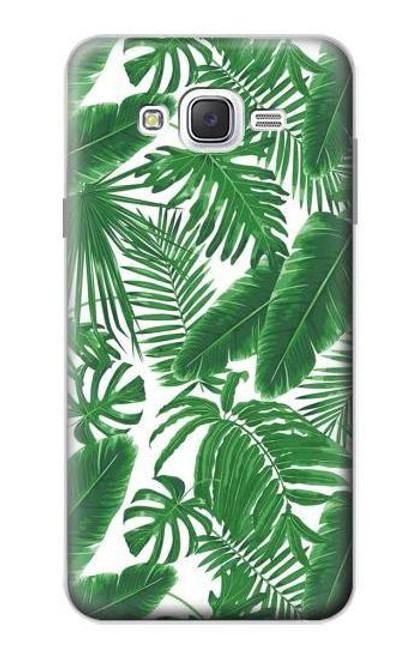 W3457 Paper Palm Monstera Hard Case and Leather Flip Case For Samsung Galaxy J7