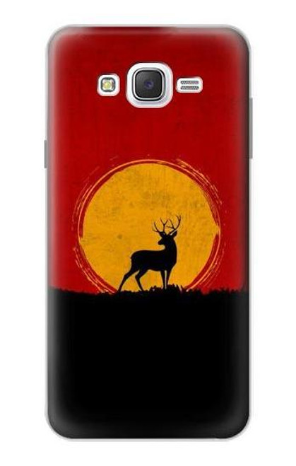 W3513 Deer Sunset Hard Case and Leather Flip Case For Samsung Galaxy J7