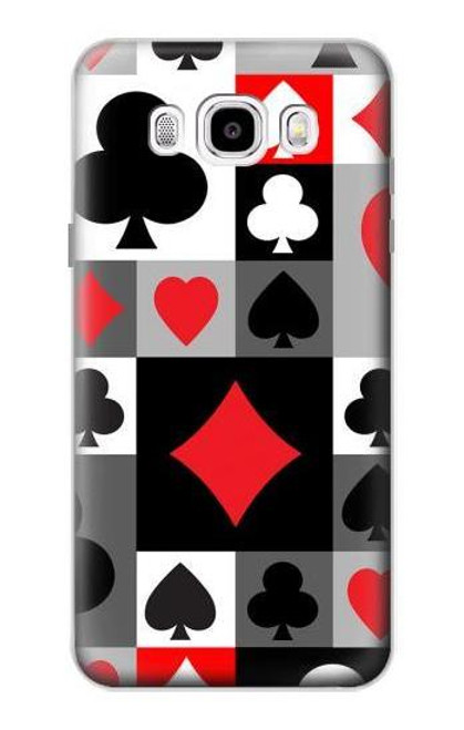 W3463 Poker Card Suit Hard Case and Leather Flip Case For Samsung Galaxy J5 (2016)