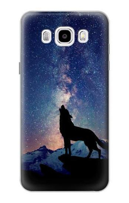 W3555 Wolf Howling Million Star Hard Case and Leather Flip Case For Samsung Galaxy J5 (2016)