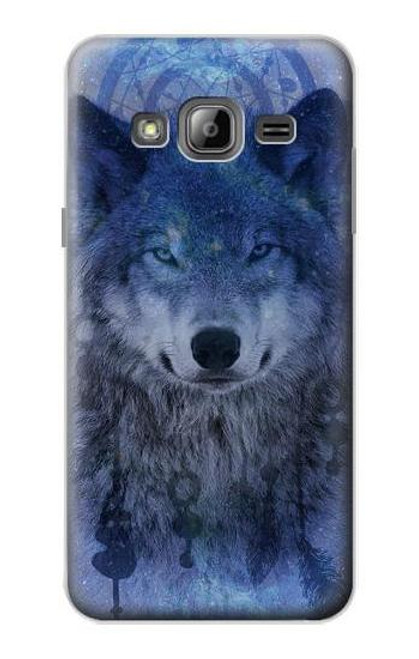 W3410 Wolf Dream Catcher Hard Case and Leather Flip Case For Samsung Galaxy J3 (2016)