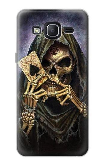 W3594 Grim Reaper Wins Poker Hard Case and Leather Flip Case For Samsung Galaxy On5