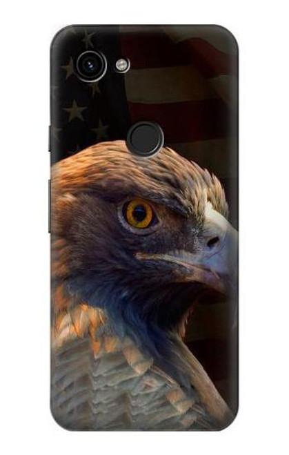 W3376 Eagle American Flag Hard Case and Leather Flip Case For Google Pixel 3a