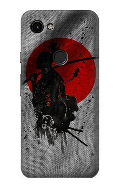 W3517 Japan Flag Samurai Hard Case and Leather Flip Case For Google Pixel 3a