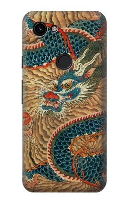 W3541 Dragon Cloud Painting Hard Case and Leather Flip Case For Google Pixel 3a