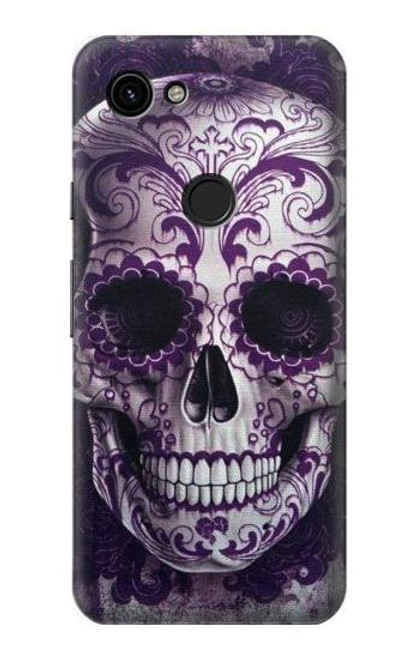 W3582 Purple Sugar Skull Hard Case and Leather Flip Case For Google Pixel 3a