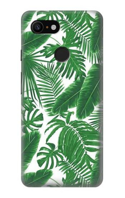 W3457 Paper Palm Monstera Hard Case and Leather Flip Case For Google Pixel 3