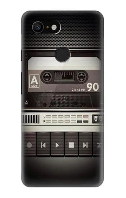 W3501 Vintage Cassette Player Hard Case and Leather Flip Case For Google Pixel 3