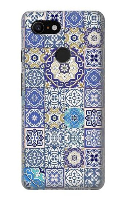 W3537 Moroccan Mosaic Pattern Hard Case and Leather Flip Case For Google Pixel 3