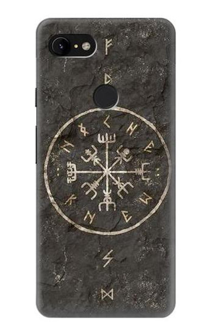 W3413 Norse Ancient Viking Symbol Hard Case and Leather Flip Case For Google Pixel 3 XL