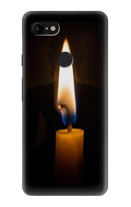 W3530 Buddha Candle Burning Hard Case and Leather Flip Case For Google Pixel 3 XL