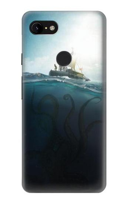 W3540 Giant Octopus Hard Case and Leather Flip Case For Google Pixel 3 XL