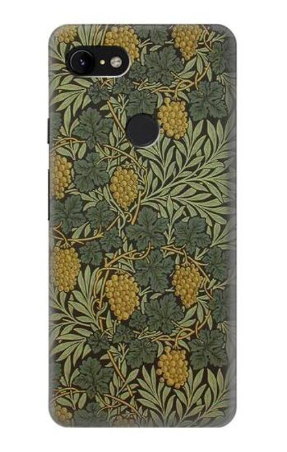 W3662 William Morris Vine Pattern Hard Case and Leather Flip Case For Google Pixel 3 XL