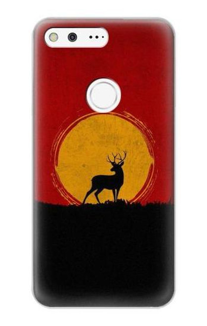 W3513 Deer Sunset Hard Case and Leather Flip Case For Google Pixel XL