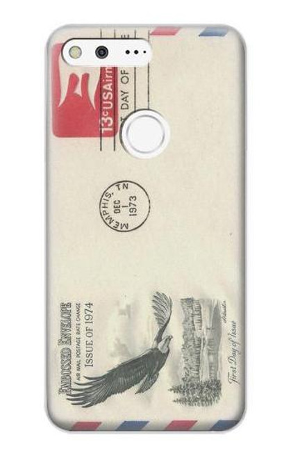 W3551 Vintage Airmail Envelope Art Hard Case and Leather Flip Case For Google Pixel XL