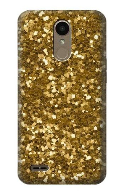 W3388 Gold Glitter Graphic Print Hard Case and Leather Flip Case For LG K10 (2018), LG K30
