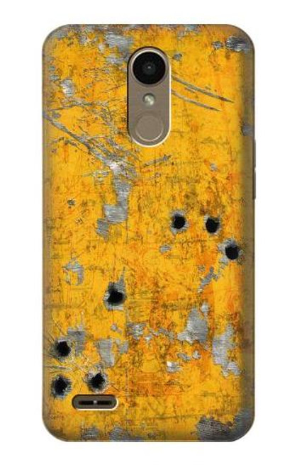 W3528 Bullet Rusting Yellow Metal Hard Case and Leather Flip Case For LG K10 (2018), LG K30