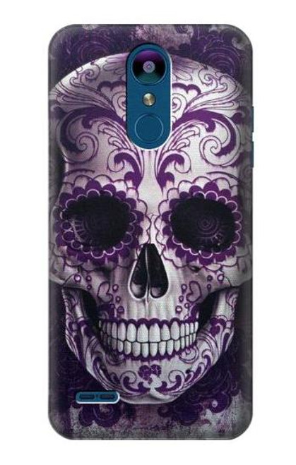 W3582 Purple Sugar Skull Hard Case and Leather Flip Case For LG K8 (2018)