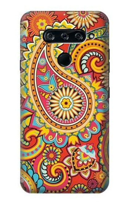 W3402 Floral Paisley Pattern Seamless Hard Case and Leather Flip Case For LG V40, LG V40 ThinQ