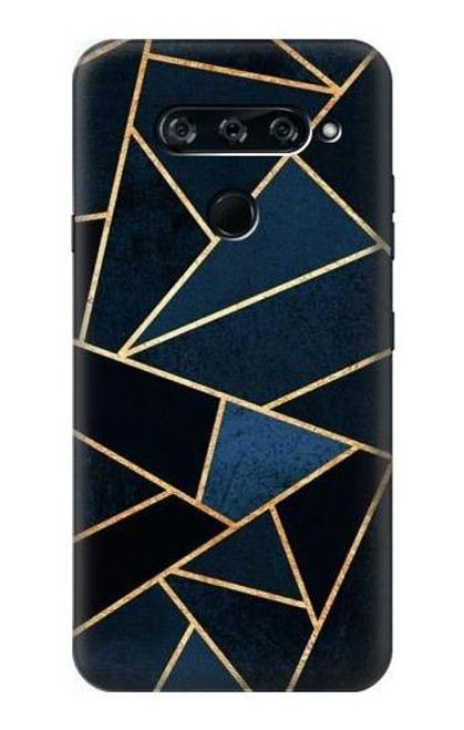 W3479 Navy Blue Graphic Art Hard Case and Leather Flip Case For LG V40, LG V40 ThinQ