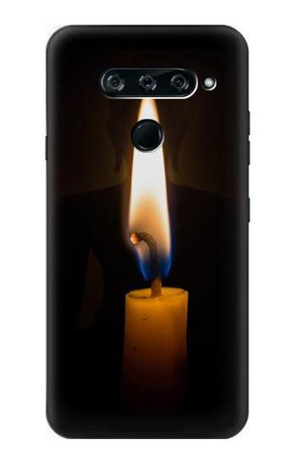 W3530 Buddha Candle Burning Hard Case and Leather Flip Case For LG V40, LG V40 ThinQ