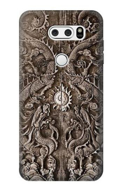 W3395 Dragon Door Hard Case and Leather Flip Case For LG V30, LG V30 Plus, LG V30S ThinQ, LG V35, LG V35 ThinQ