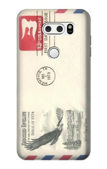 W3551 Vintage Airmail Envelope Art Hard Case and Leather Flip Case For LG V30, LG V30 Plus, LG V30S ThinQ, LG V35, LG V35 ThinQ