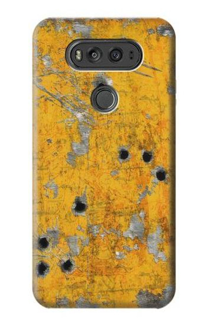 W3528 Bullet Rusting Yellow Metal Hard Case and Leather Flip Case For LG V20
