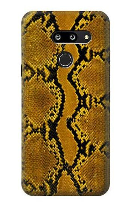 W3365 Yellow Python Skin Graphic Print Hard Case and Leather Flip Case For LG G8 ThinQ