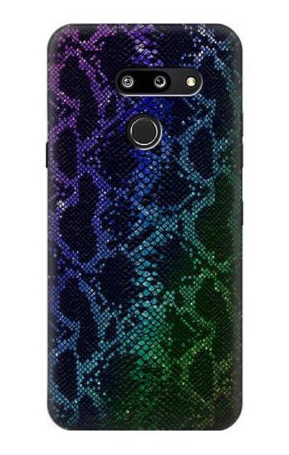 W3366 Rainbow Python Skin Graphic Print Hard Case and Leather Flip Case For LG G8 ThinQ