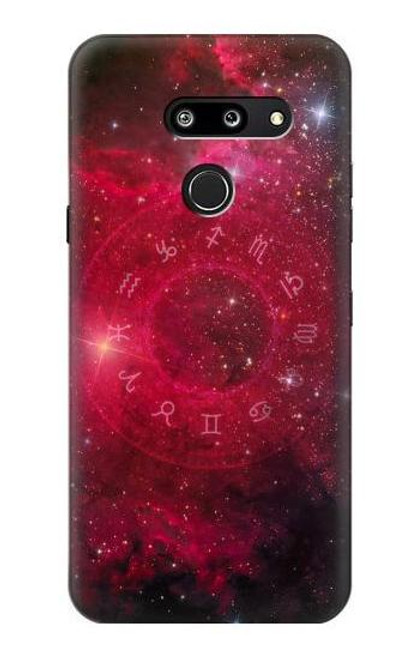 W3368 Zodiac Red Galaxy Hard Case and Leather Flip Case For LG G8 ThinQ