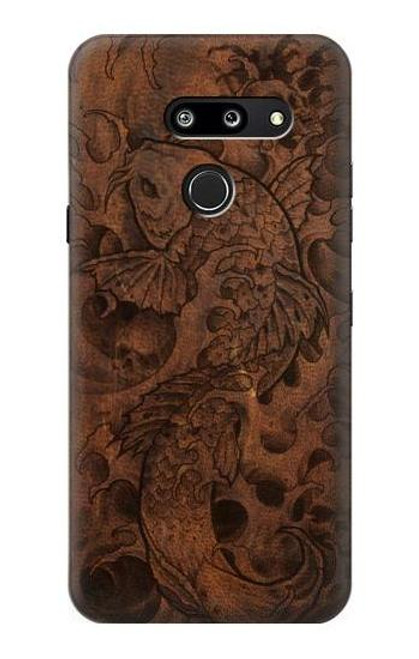 W3405 Fish Tattoo Leather Graphic Print Hard Case and Leather Flip Case For LG G8 ThinQ