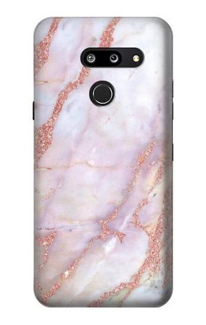 W3482 Soft Pink Marble Graphic Print Hard Case and Leather Flip Case For LG G8 ThinQ