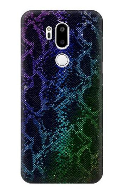 W3366 Rainbow Python Skin Graphic Print Hard Case and Leather Flip Case For LG G7 ThinQ