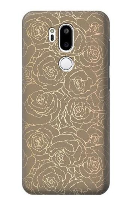 W3466 Gold Rose Pattern Hard Case and Leather Flip Case For LG G7 ThinQ