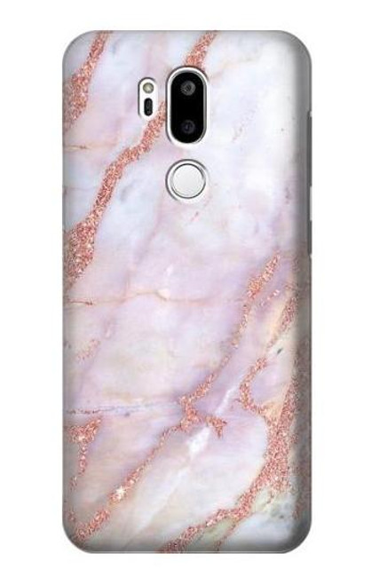 W3482 Soft Pink Marble Graphic Print Hard Case and Leather Flip Case For LG G7 ThinQ