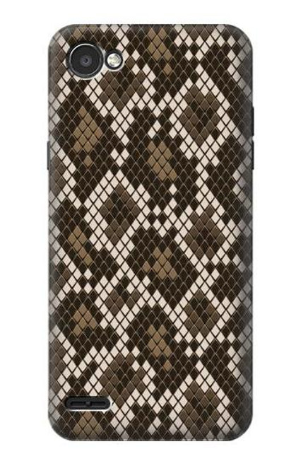 W3389 Seamless Snake Skin Pattern Graphic Hard Case and Leather Flip Case For LG Q6