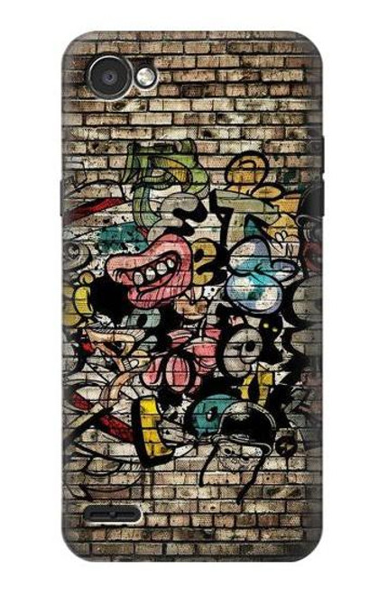 W3394 Graffiti Wall Hard Case and Leather Flip Case For LG Q6