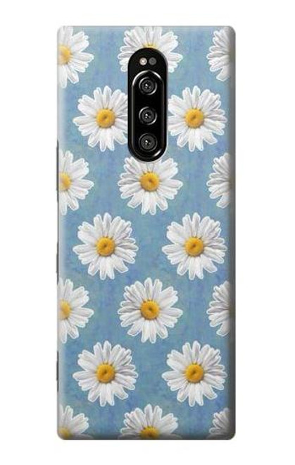 W3454 Floral Daisy Hard Case and Leather Flip Case For Sony Xperia 1