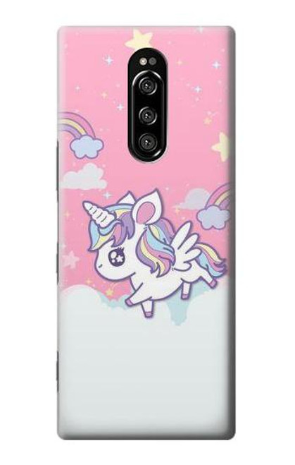 W3518 Unicorn Cartoon Hard Case and Leather Flip Case For Sony Xperia 1